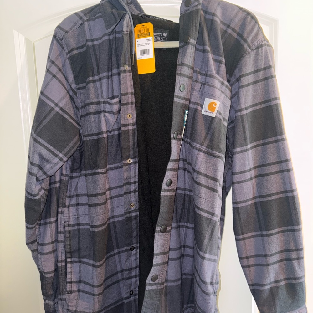 Carhartt Plaid Hooded Shirt Jacket